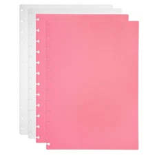 1 Set 11.8 x 8.5" A4 Discbound Notebook Cover, White/Pink