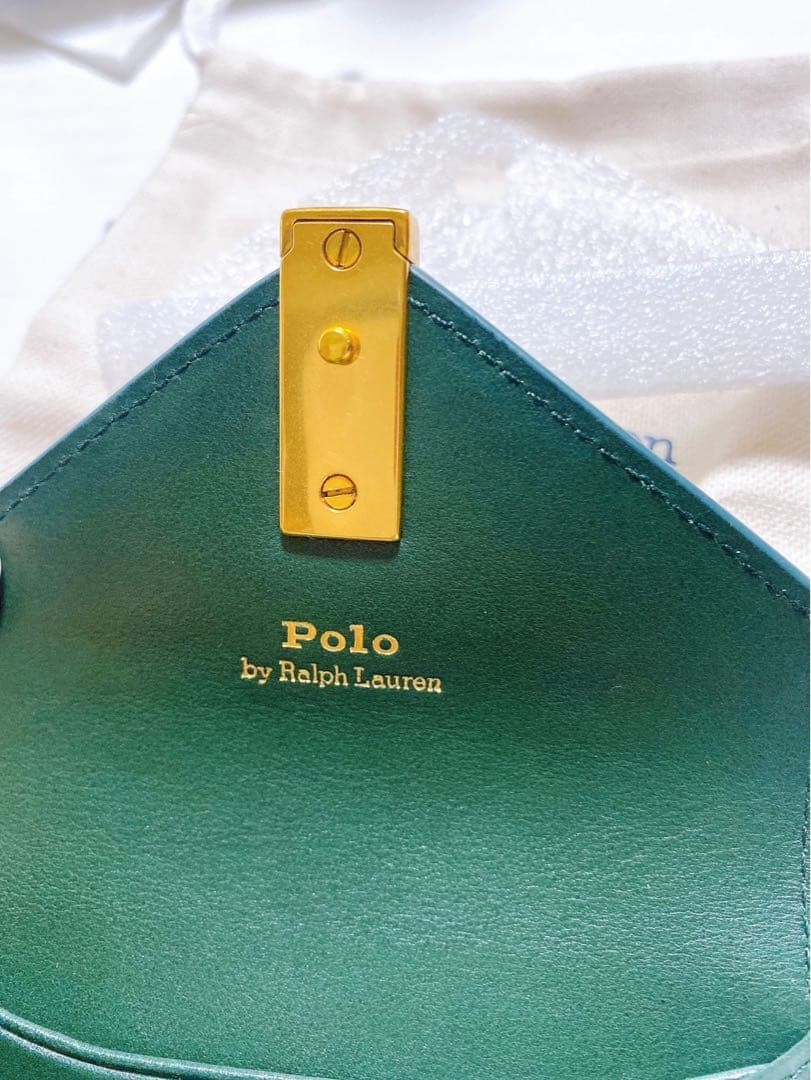 Polo Ralph Lauren Bi-fold Wallet Folding Green Leather Women's Accessories New image 6