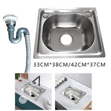 Stainless Steel Single Bowl, Drop in Kitchen Sink Quick Drainage Design Bars