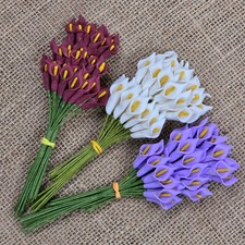 36 Mini Foam Calla Lilies Flowers 2.5cm Card Craft Lily Wedding Cake Decoration