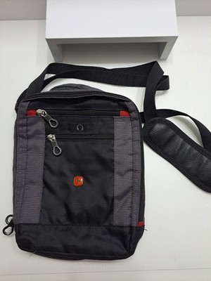 SwissGear Vertical Boarding Bag Crossbody Travel Shoulder Bag Black/Gray SA1092