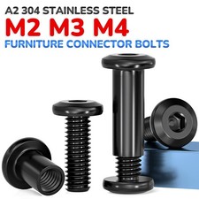 M2 M3 M4 FURNITURE CONNECTOR BOLTS & CAP NUTS JOINT UNIT A2 304 STAINLESS STEEL