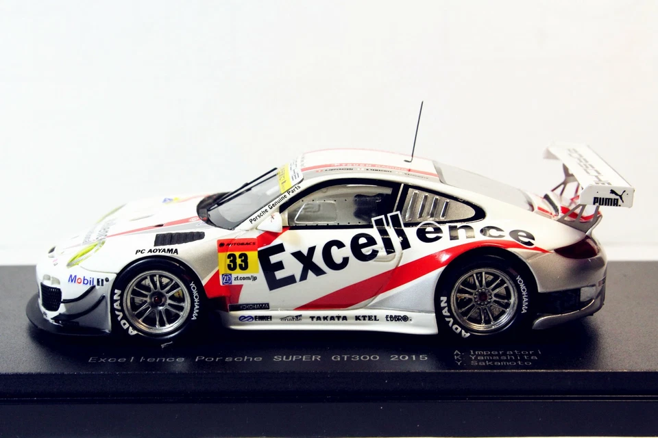 Porsche 911 Excellence Super GT300 2015 #33 modelo de coche de resina juguete de regalo escala 1/43 Foto 3 de 4