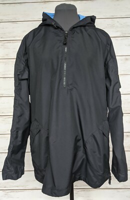 Nike half 1/2 zip pullover windbreaker hooded black L nylon