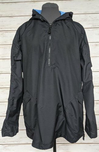 Nike half 1/2 zip pullover windbreaker hooded black L nylon jacket vintage Men - Picture 2 of 16