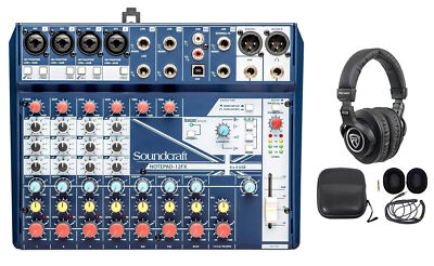 Soundcraft Notepad-12FX 12-Channel Mixer w/USB I/O + Effects + Studio Headphones
