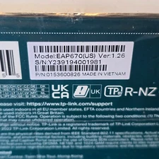 TP-Link EAP670 (US) Omada WiFi 6 Access Point – AX5400 Dual Band – V1.26