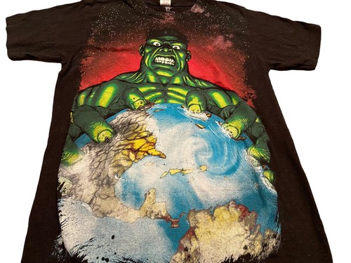 Marvel Mad Engine Vintage T-Shirt Schwarz Hulk Smashing Earth Mega Big Print Gr. S - Bild 4 von 9