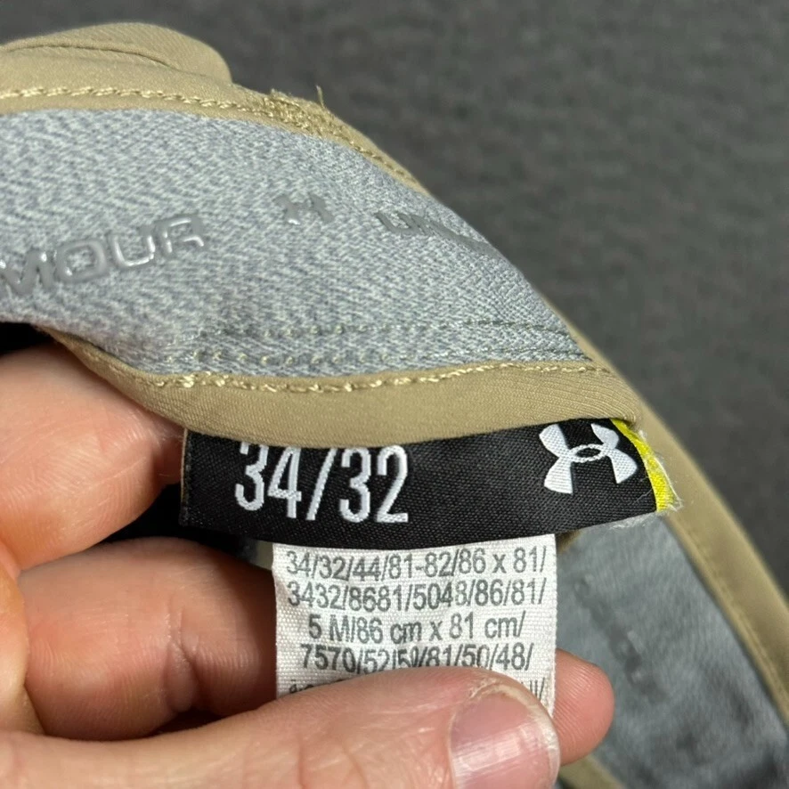 Pantalones de golf Under Armour para hombre 34x32 beige calce suelto juego ligero Foto 4 de 4