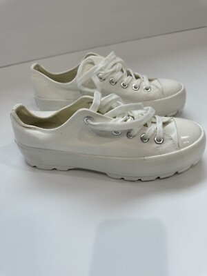 SINCERELY JULES White Platform Canvas SNEAKERS Size 8.5 | eBay