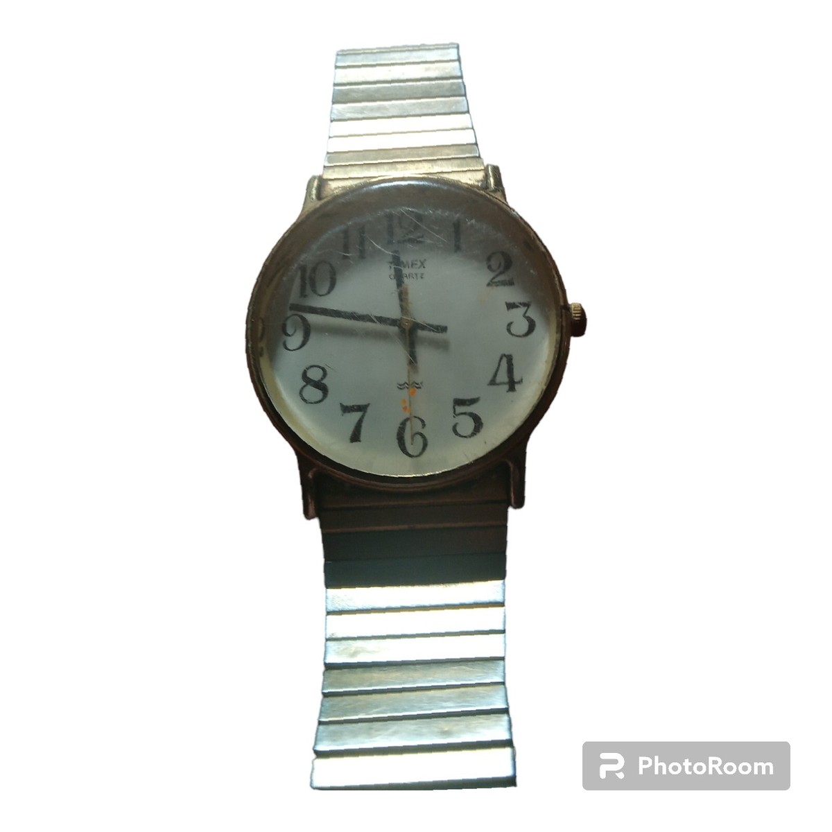 Timex Gold-Tone Stretch Watch Small Round Dial Classic 90s Minimalist Jewelry Vintage Timex Quartz Two Tone Date Watch Gold | Mercari main image 3