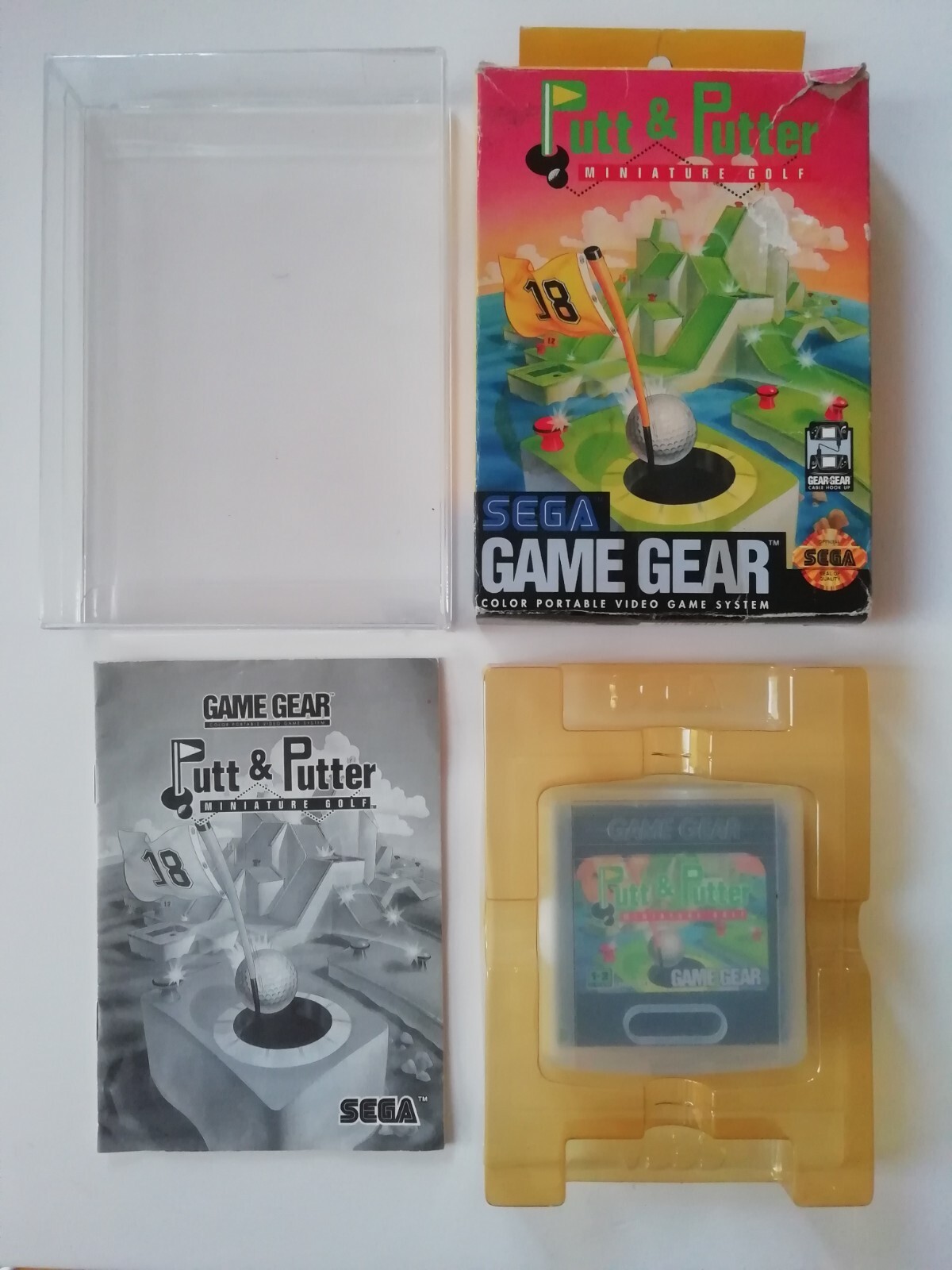 Jeu rare SEGA Game Gear Putt and Putter Miniature Golf Version US + Crystal Box 