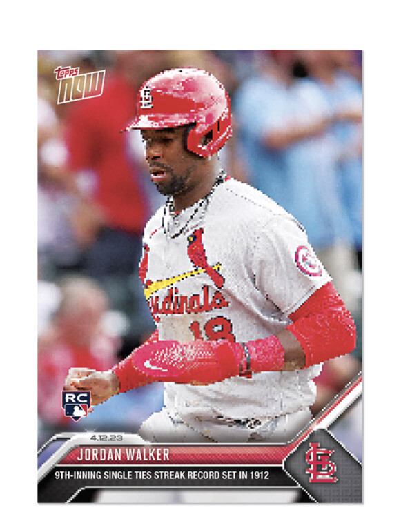 Jordan Walker - 2023 MLB TOPPS NOW Card 110 ties 1912 HIT Record RC 🔥
