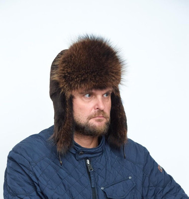 Men's Brown Beaver & Pecan Full Fur Trapper Hat