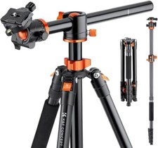 K&F Concept 73in Camera Tripod Aluminium with Transverse Center Column Ball Head