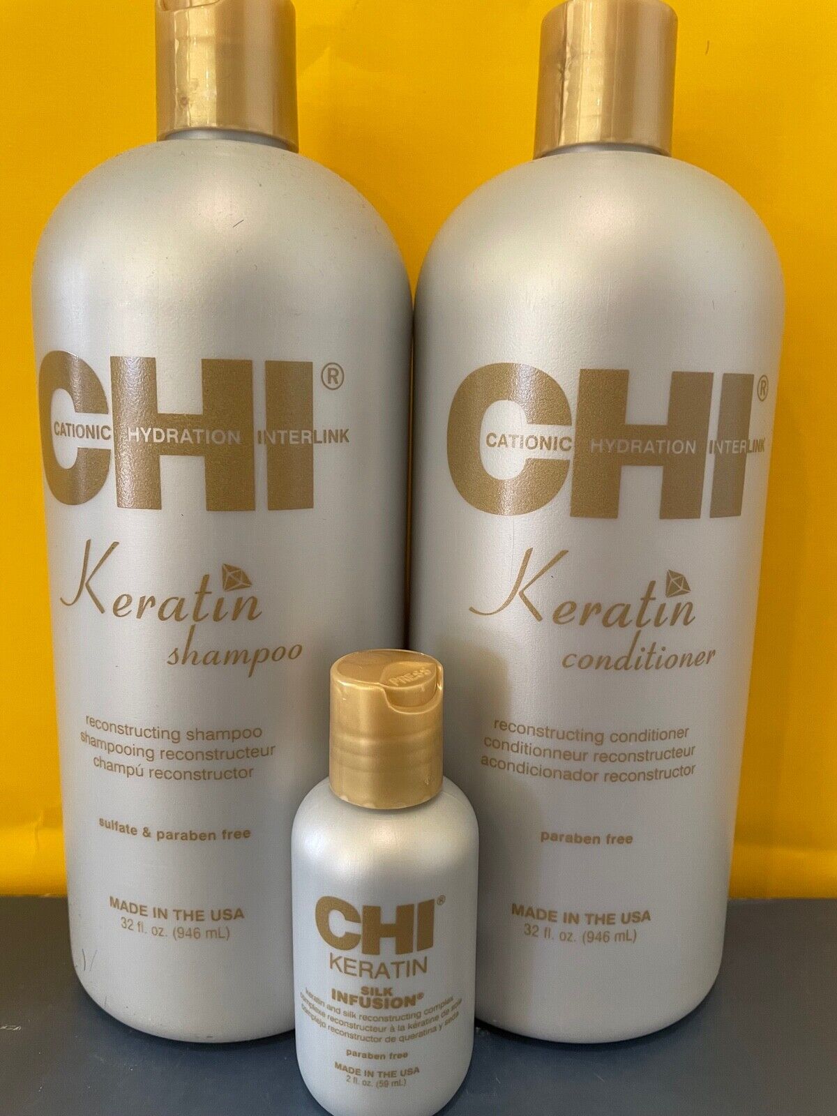 Chi Keratin Shampoo, Conditioner & Silk Infusion Trio New & Sealed