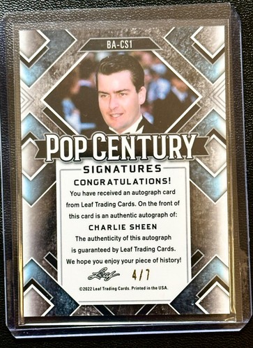 charlie sheen autograph 2022 leaf .. near mint # 4/7 - Picture 8 of 10
