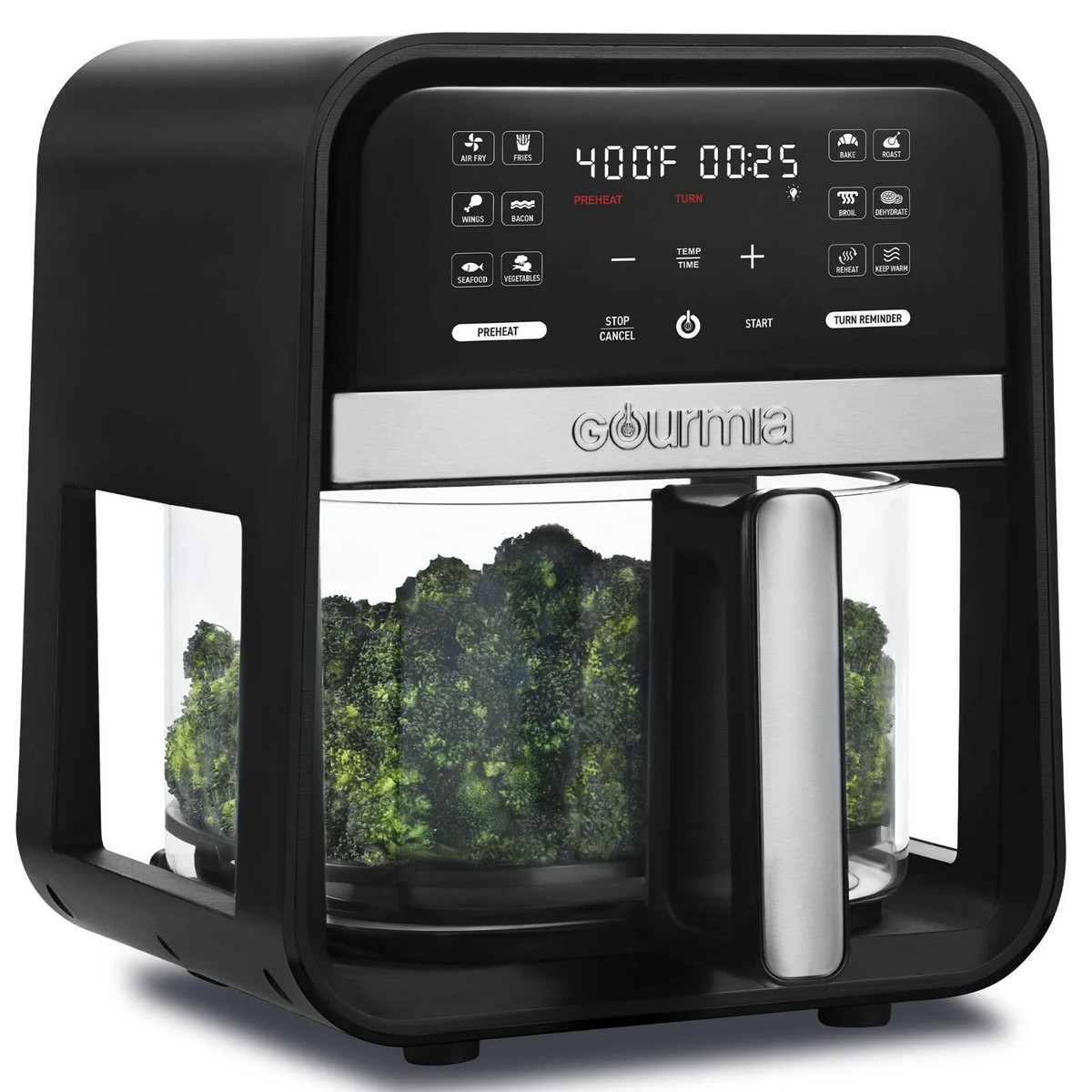 Gourmia 7-Quart Digital Air Fryer with Glass Basket and 12