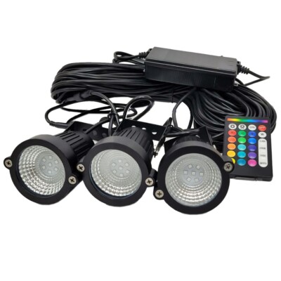 Custom Pro PondPrism Universal Fountain Smart 3 LED Color Light Kit w/Remote-G2