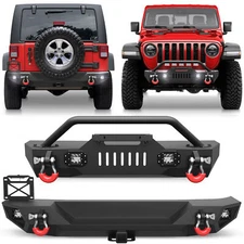 Steel Front or Rear Bumper W/Winch Plate For 2007-2018 Jeep Wrangler JK Unlimite
