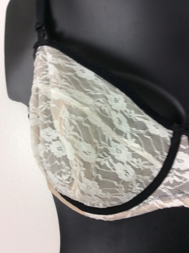 40DD NWOT Jezebel Unlined Seamed Full Support Sexy Lace Bra NEUTRALS 91008 - Image 3 of 4
