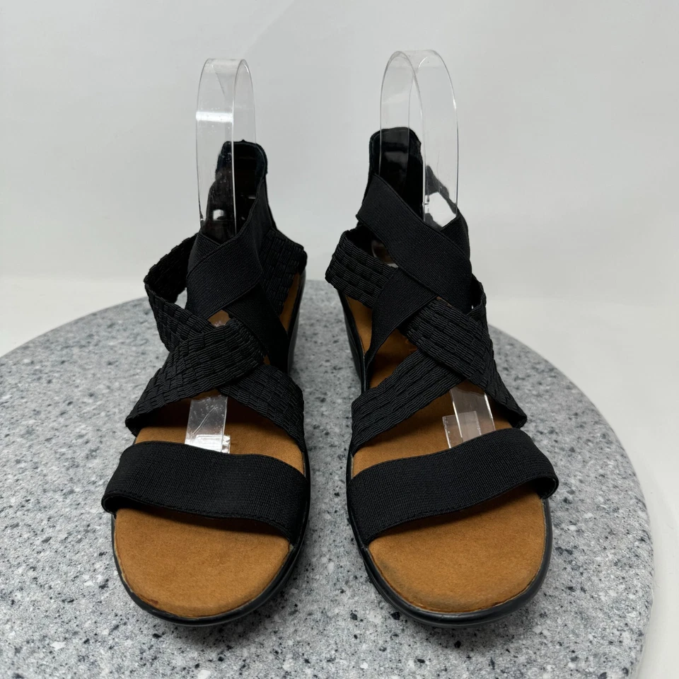 Босоножки женские Bernie Mev на танкетке 7,5 черные с ремешками сочные комфортные туфли 38 - Изображение 3 из 4