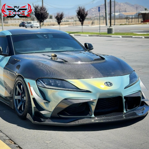 Cubierta de fibra de carbono para parachoques delantero Toyota Supra GR A90 A91 2019+ - Imagen 11 de 12