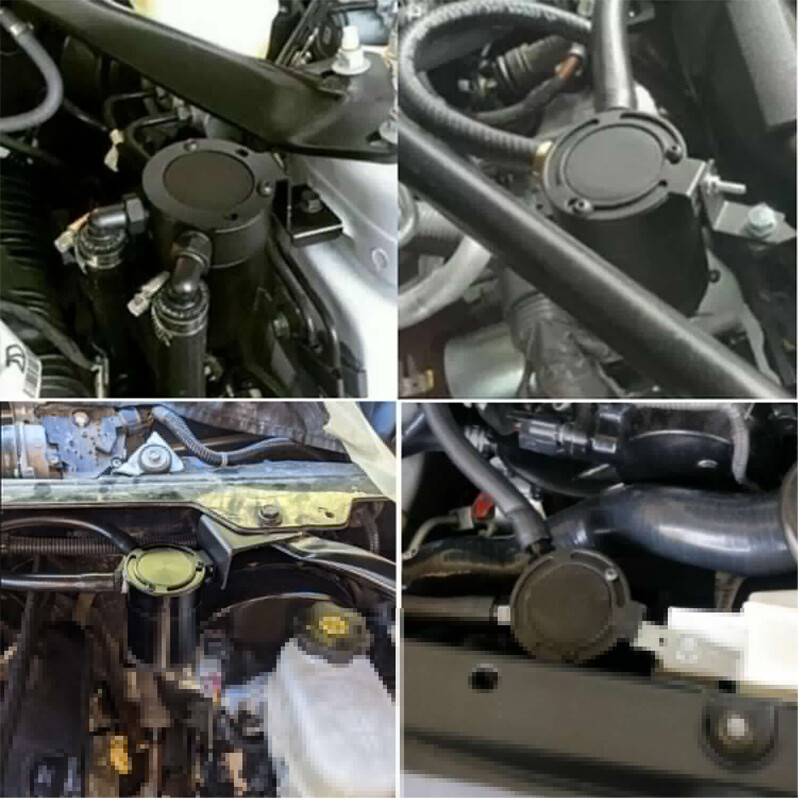 1 Set Car Auto Oil Catch Can Baffled Oil Separator Tank 2 Port With Hose Part