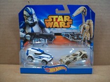 2014 Hot Wheels 2-pk ~ Star Wars ~ 501st Clone Trooper vs Battle Droid