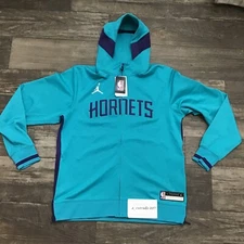 Nike Air Jordan Charlotte Hornets Showtime Warmup Jacket Zip Therma Flex Large