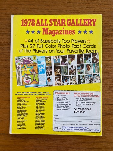 1978 SSPC All Star Gallery Book CHICAGO CUBS 27 Cards UNCUT Sutter Kingman - Picture 4 of 4