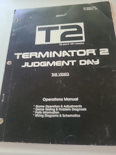 TERMINATOR 2 ARCADE-Midway con SCHEMI orig. Manuale