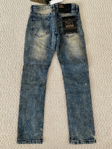 NWT Boy's LR Scoop BMD60 Vintage Blue Distressed Rip Moto Skinny Jeans SIZES 4-7 - Picture 10 of 11