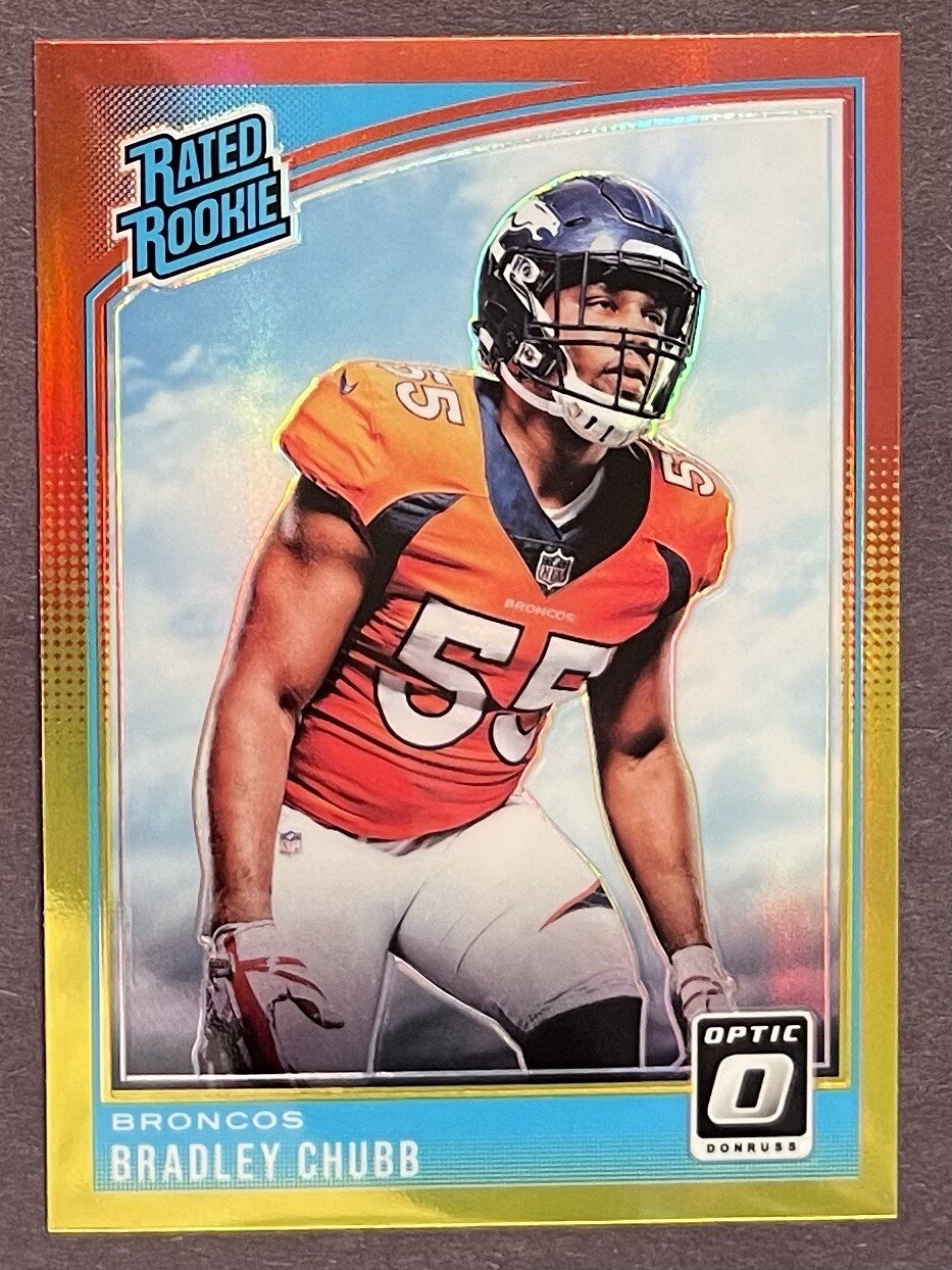 2018 Donruss Optic Bradley Chubb Rated Rookie #169 Red And Yellow Holo
