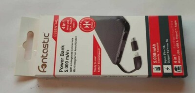 Fontastic Essential Power Bank 4in1 slim  5000mAh sw integr. Micro-USB/8-Pin Kab