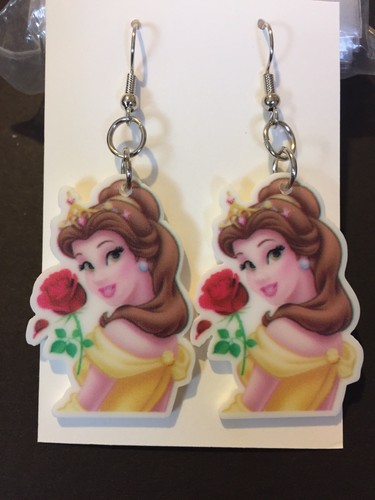 Juego de 4 pendientes colgantes de princesa inspirados en Disney, joyas - Imagen 7 de 10