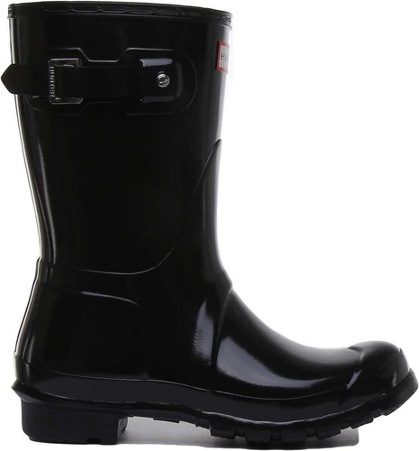 Hunter Original Short Gloss Womens Boots In Black UK 3 - 9 - Picture 2 of 6