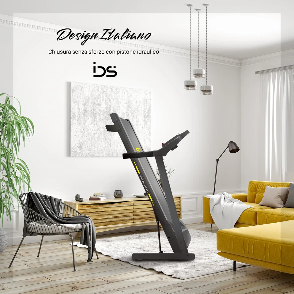 TAPIS ROULANT ELETTRICO PIEGHEVOLE 14 KM/H INCLINAZIONE SENSORE CARDIO G40 - Immagine 3 di 4