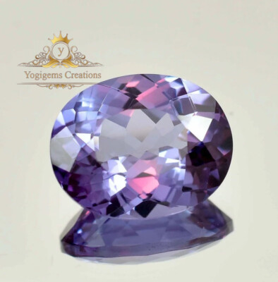 6.50 Ct Natural Bi-Color Changing Sapphire Oval Cut GIE Certified Gemstone