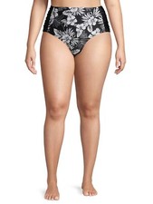 Time and Tru Women's Plus Size Swimsuit Brief Bottoms Size 1X 16W-18W LOC TUB87