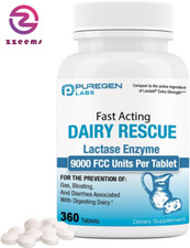 Dairy Relief Fast Acting Lactase Enzyme 9000 FCC, Lactose Intolerance Pills 360