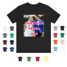 CUSTOM PRINT PICTURE PHOTO TEXT ON A T-SHIRT CUSTOMIZED TEE MEN'S BELLA + CANVAS