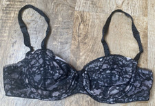 Vintage Hollywood Vassarette 34B Bra Black Lacy