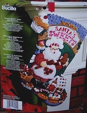 Bucilla SANTA'S SWEET SHOP Felt Christmas Stocking Kit FACTORY DIRECT OOP18" NEW
