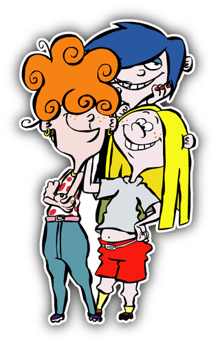 Ed, Edd n Eddy The Kanker Sisters Cartoon Car Bumper Sticker Decal 5''x 3'' - Afbeelding 1 van 1