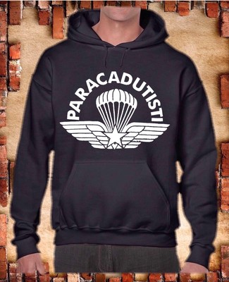 FELPA PARACADUTISTI FOLGORE CON CAPPUCCIO ESERCITO MILITARE ITA | eBay