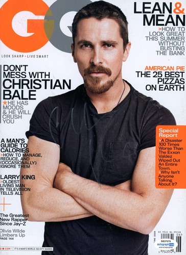 Christian Bale Autographed Signed GQ Magazine Sexy ACOA RACC