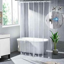 Clear Long Shower Curtain Liner 76inches Heavy Duty Weighted Thick PEVA Shower