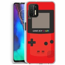 (Red GameBoy)ShockProof TPU phone case cover(Clear)for Moto G Stylus(2021)