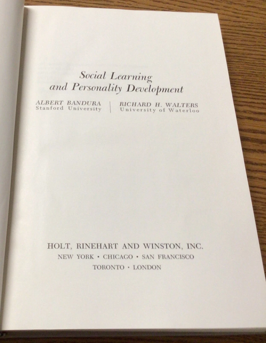Albert Bandura Walters 1963 Social Learning and Personality Development